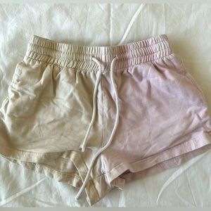 Urban Outfitters out for under sweat shorts split dye yellow and pink comfy